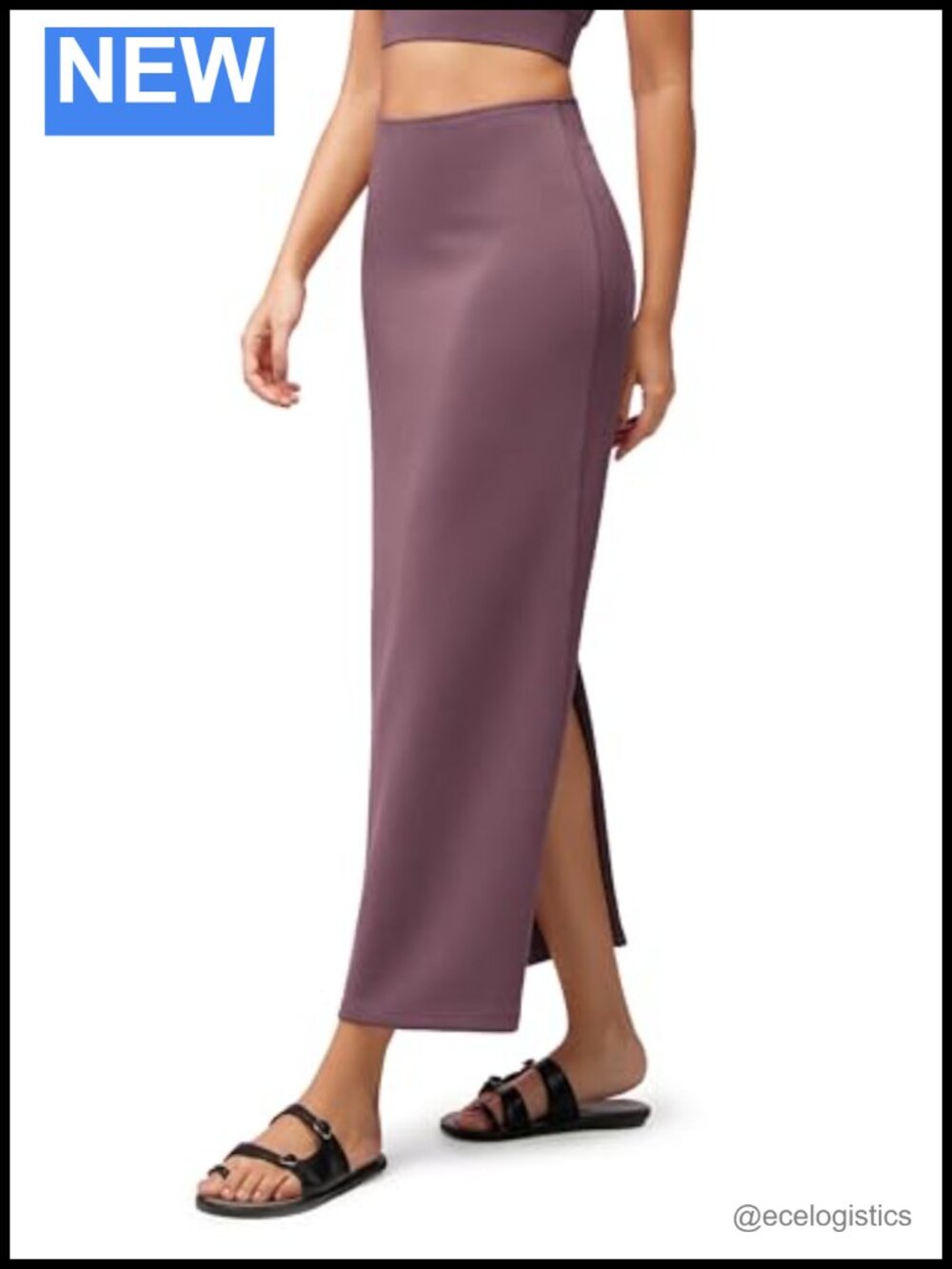 Womens Maxi Skirt High Waist Back Slit Modal Blend Casual Long Pencil Skirt